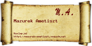 Mazurek Ametiszt névjegykártya
